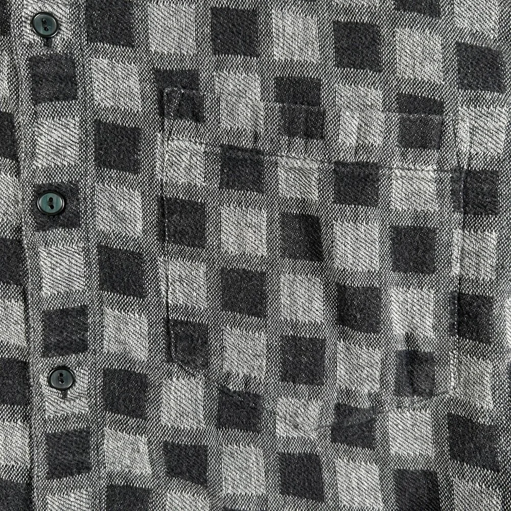 Vintage Levi's Shirt Mens Large Gray Check Flannel Long Sleeve Button Up 90s